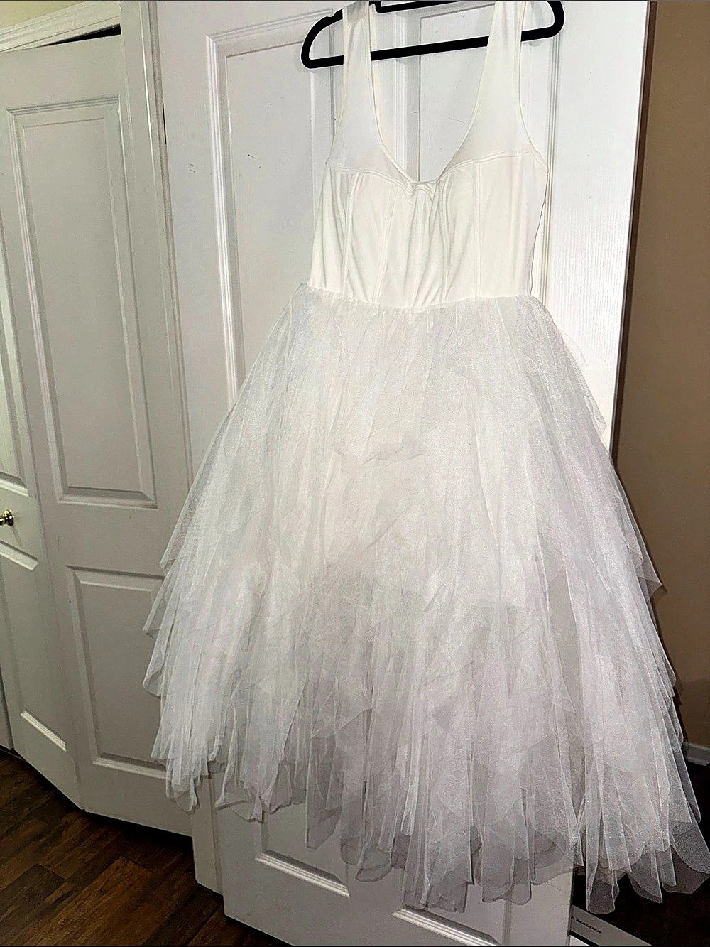 Tulle Mini Dress in White Like New